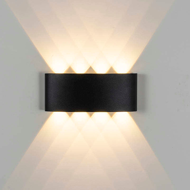 8W Led Applique Extérieure Intérieure Ip65 Up Down Blanc Noir Moderne Pour La Maison Escaliers Chambre Chevet Salle De Bains Lumière