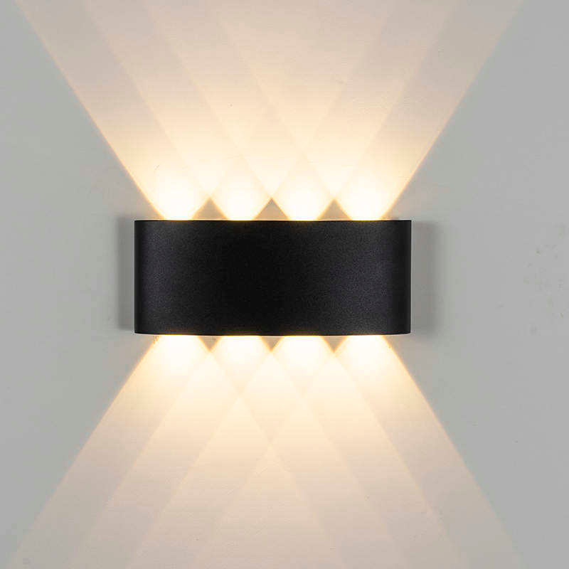 8W Led Applique Extérieure Intérieure Ip65 Up Down Blanc Noir Moderne Pour La Maison Escaliers Chambre Chevet Salle De Bains Lumière