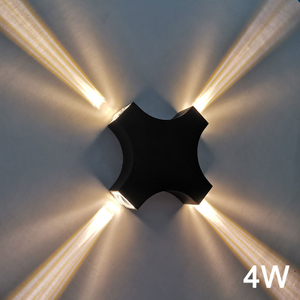 Veilleuse de chevet à faisceau croisé 4W Décoration industrielle RGB led applique murale jardin salle de bain IP65 up down lights