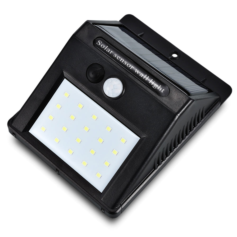 Lumière d'énergie solaire LED 20LED Lumière murale PIR Capteur de mouvement extérieur Solaire étanche 