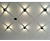 Applique murale LED de haute qualité noire à quatre côtés 12W ronde étanche applique extérieure pour jardin décoratif coloré haut et bas