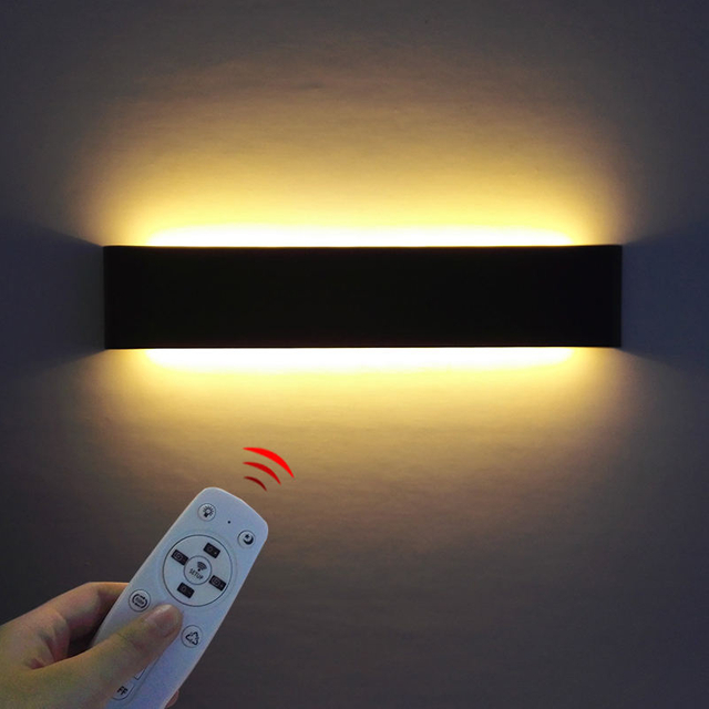 Moderne Minimaliste Dimmable En Aluminium Wandspot 2.4G RF Télécommande Lampe De Chevet Salle De Bains Smart LED Applique Murale