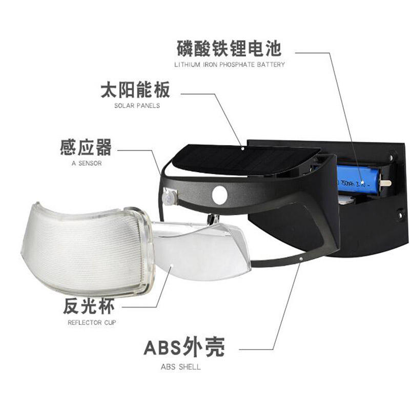 IP44 haute qualité nouveau sourire lumière solaire pour lumière de jardin lumière de sécurité de clôture d'énergie solaire avec capteur de mouvement