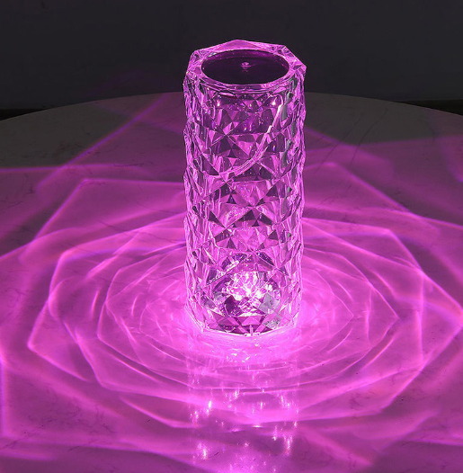 Télécommande Atmosphère Rose Cristal Lampe USB Charge Salon Chambre Petite Lampe De Table Nouveau 360 Degrés Cadeau D'anniversaire Led Lampe De Table