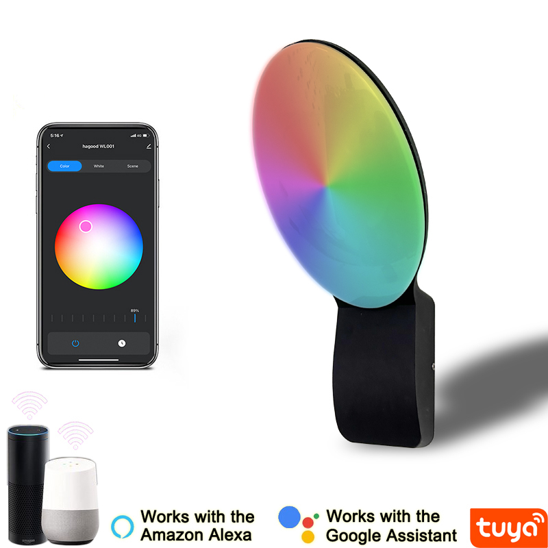 9W applique murale intelligente lampes intelligentes lumière led contrôle de l'application lumière led contrôle de l'application éclairage contrôlé par l'application Tuya App applique extérieure téléphone portable applique murale télécommandée