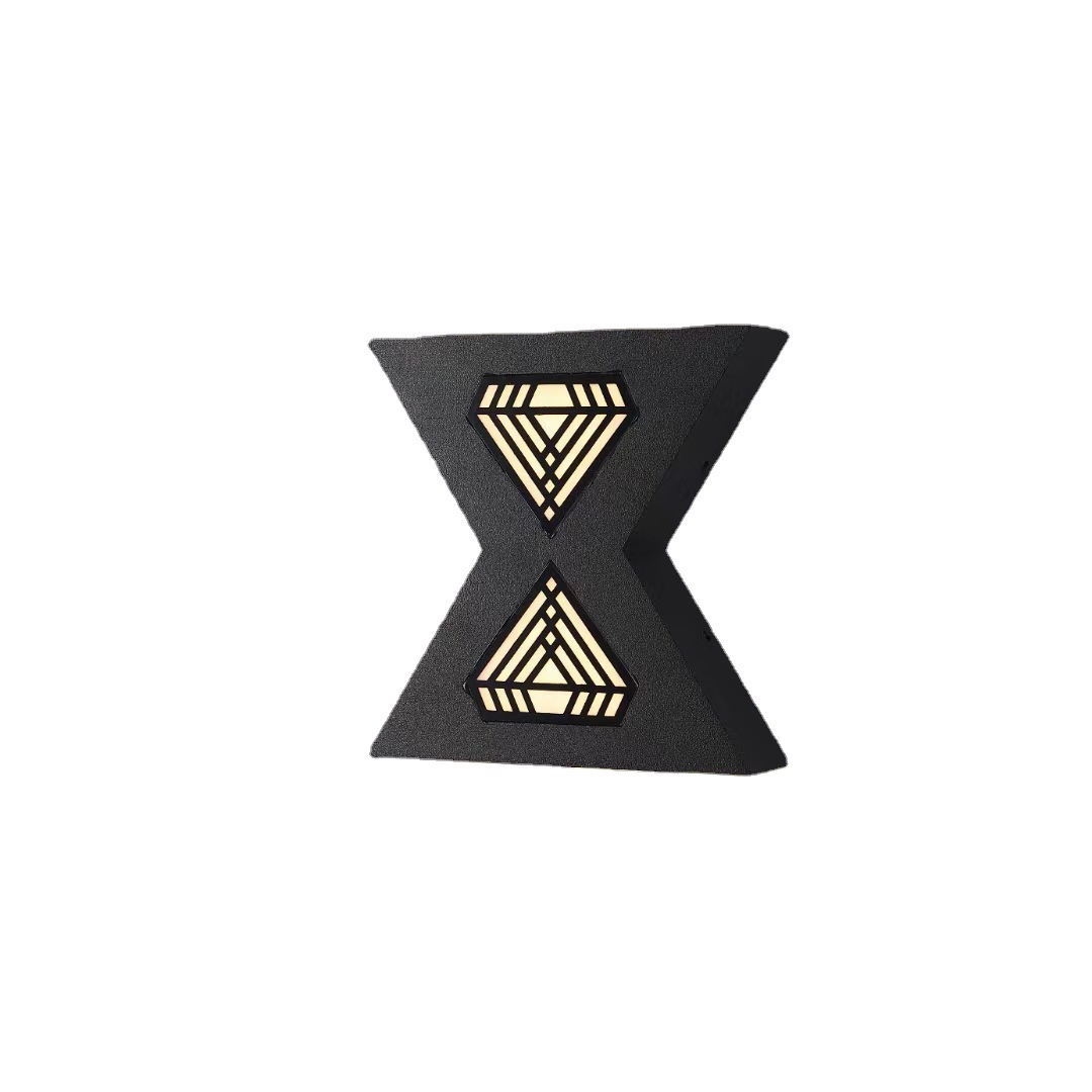 Applique murale en forme de lettre 12W Up and Down Light Applique murale extérieure à LED Applique murale extérieure moderne Applique extérieure noire Applique murale extérieure noire
