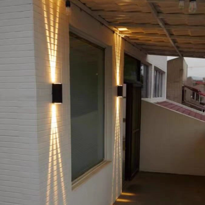 Applique murale décorative extérieure étanche spot carré couloir couloir extérieur trois faisceaux projecteur porte lumière de jardin