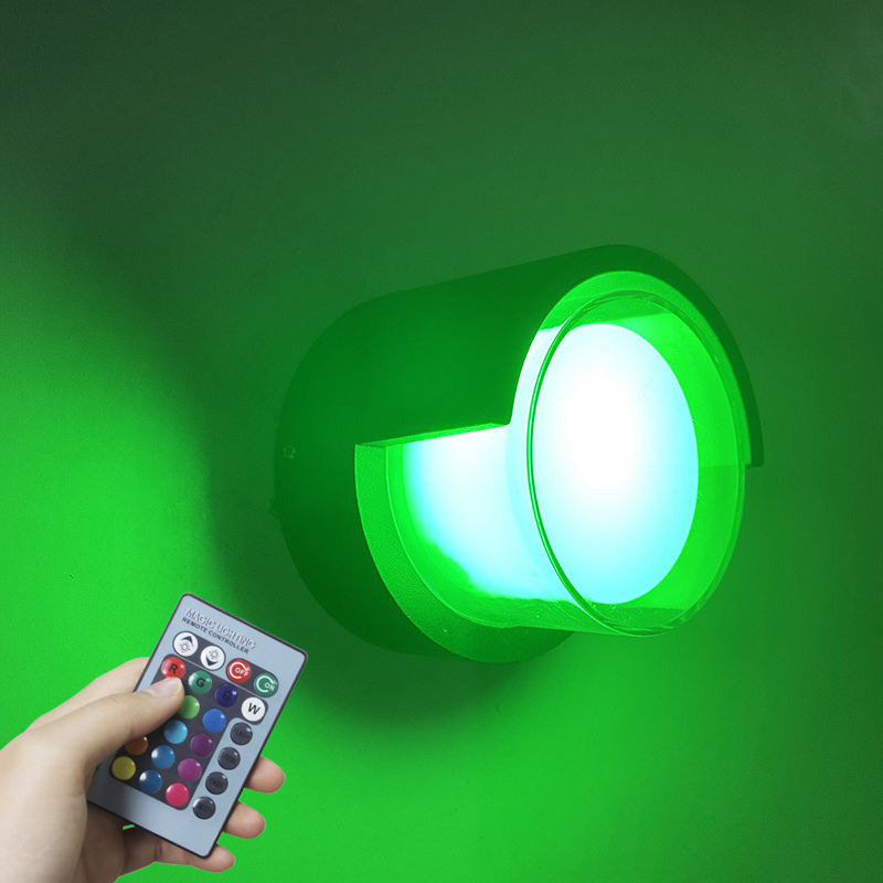 Nouveau 5W Étanche Acrylique Art Déco Mur Led Lumière Éclairage Extérieur Applique Murale Rgb avec Télécommande