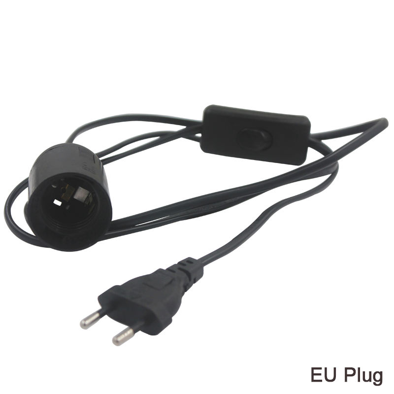 Prise EU e27 cordon d'alimentation support de lampe avec prise EU interrupteur marche/arrêt VDE OEM 2.5A 250V meilleur prix qualité pour suspension