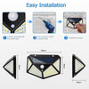 100 LED ip65 lumière solaire extérieure lampe solaire PIR capteur de mouvement applique murale étanche solaire alimenté lumière du soleil pour la décoration de jardin