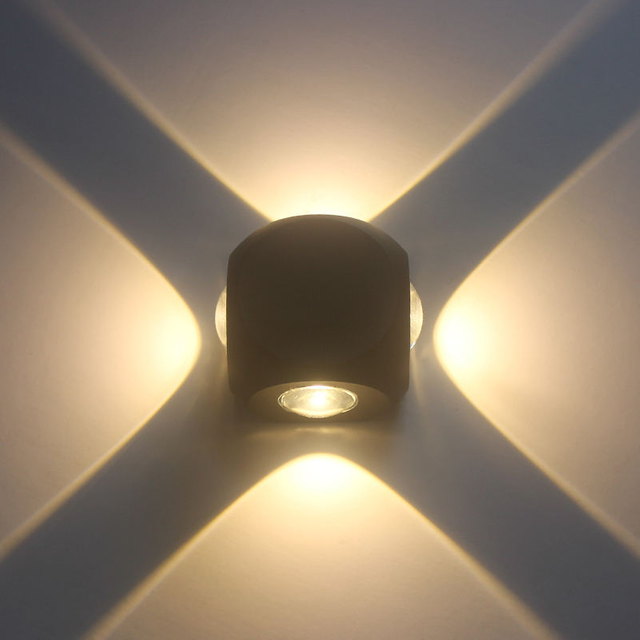4W Led Applique Murale Extérieure Led Étanche Bâtiment Extérieur Porte Balcon Jardin Cour Mur Lampe