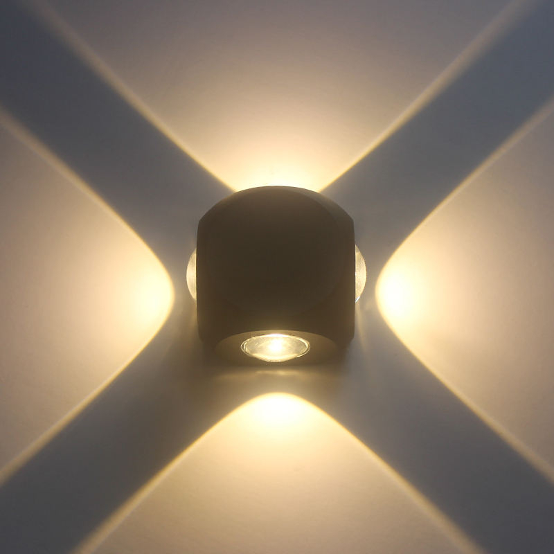 4W Led Applique Murale Extérieure Led Étanche Bâtiment Extérieur Porte Balcon Jardin Cour Mur Lampe