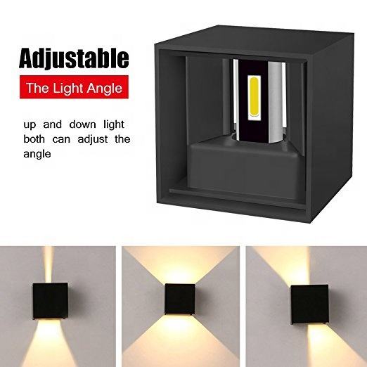 Nouveau Dimmable led wandlamp extérieur étanche ip65 cube applique murale 12w moderne mur LED lampes pour jardin