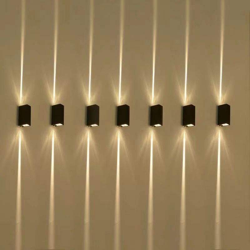 Lampe à Led moderne lumière de faisceau de coquille noire applique murale étanche et veilleuse extérieure haut et bas appliques murales pour la maison