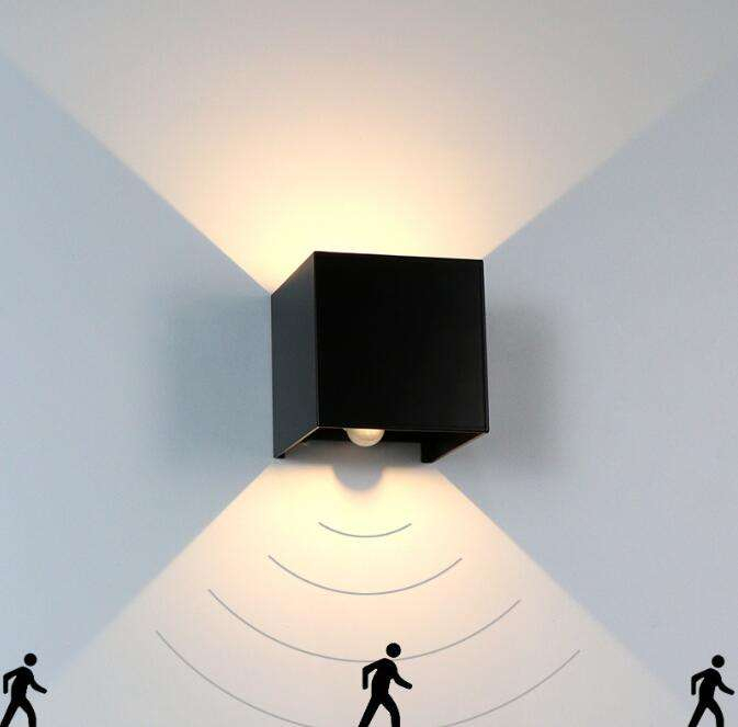 Détecteur de mouvement extérieur 12W réglable haut et bas applique murale aluminium décorer applique murale LED
