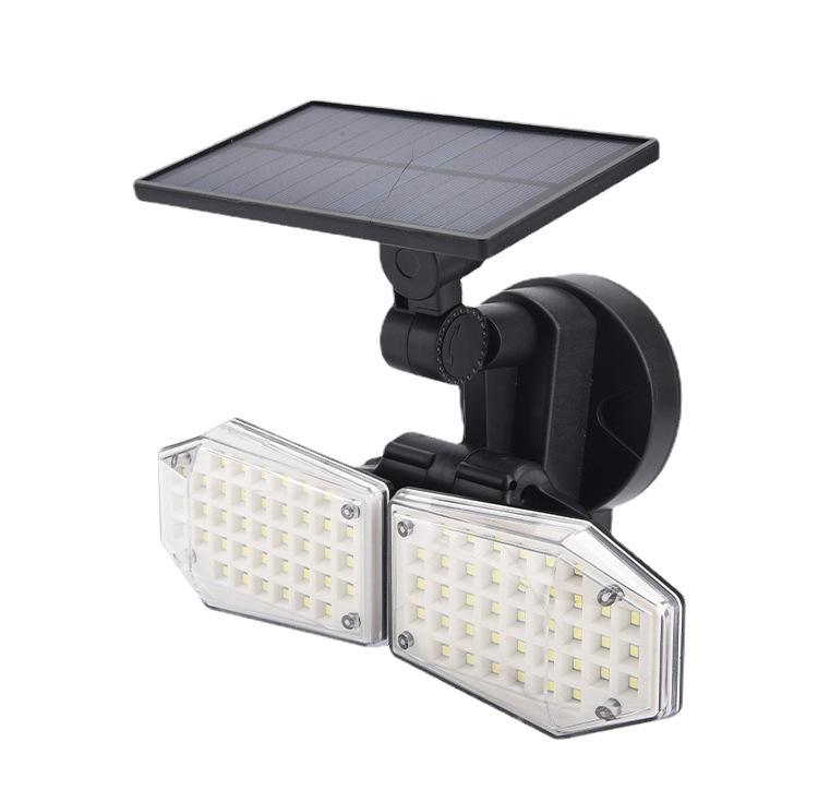 Hagood extérieur étanche 3 têtes applique murale trois têtes 83 COB capteur solaire LED alimenté lumières de sécurité