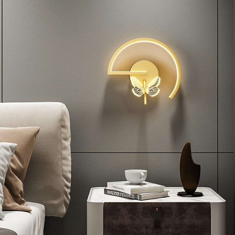 Papillon applique murale luxe chambre chevet moderne minimaliste salon fond nordique créatif allée couloir TV intérieur