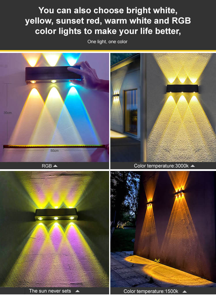 Nouveau extérieur étanche lumière solaire maison jardin villa mur extérieur projecteur super lumineux applique murale lumière décorative lavage mural