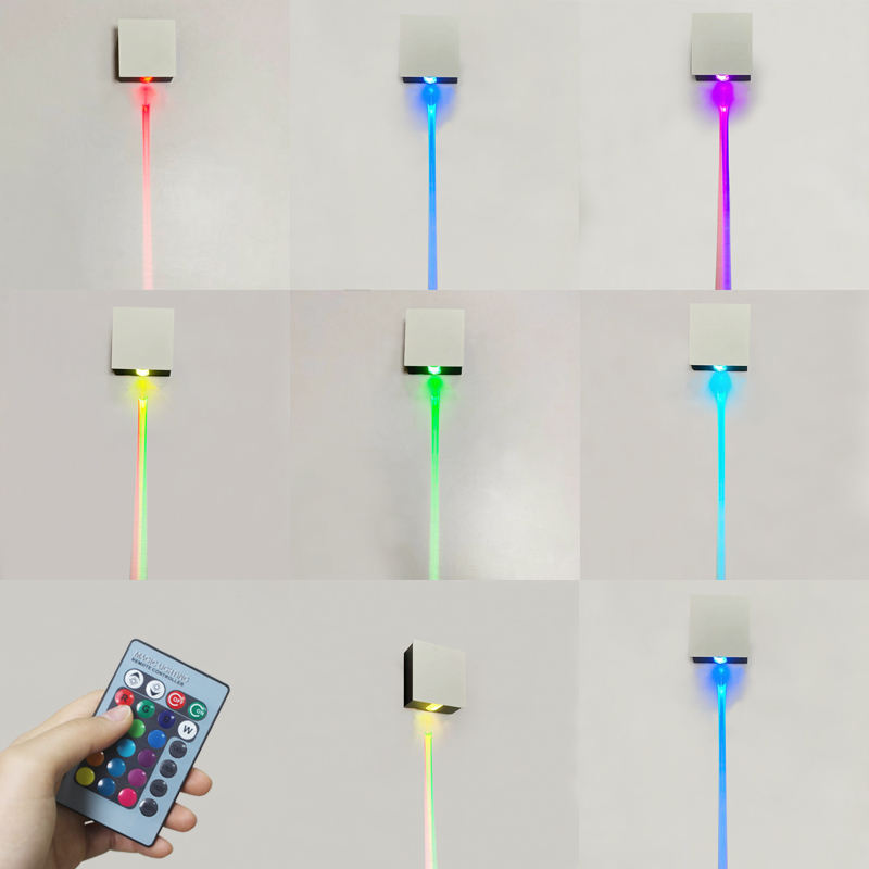 La plus nouvelle applique murale à LED RGB 3W avec télécommande lampe à baguette led colorée à l'intérieur