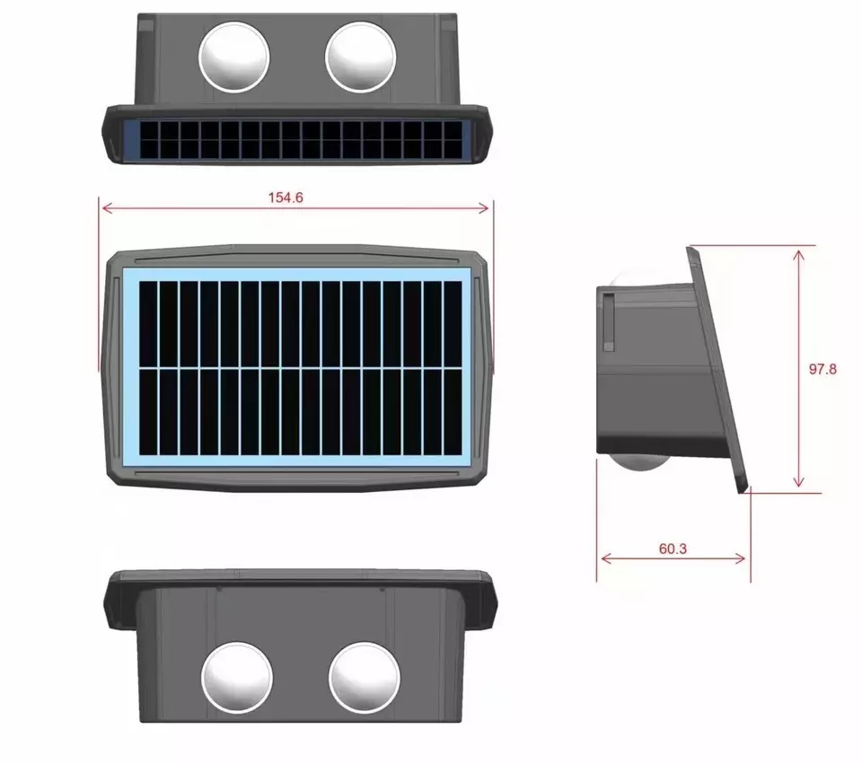 4W 6W Solaire Led Lumière Extérieure Étanche Solaire Haute Lumières Applique Murale Smart applique murale solaire lampe Extérieure