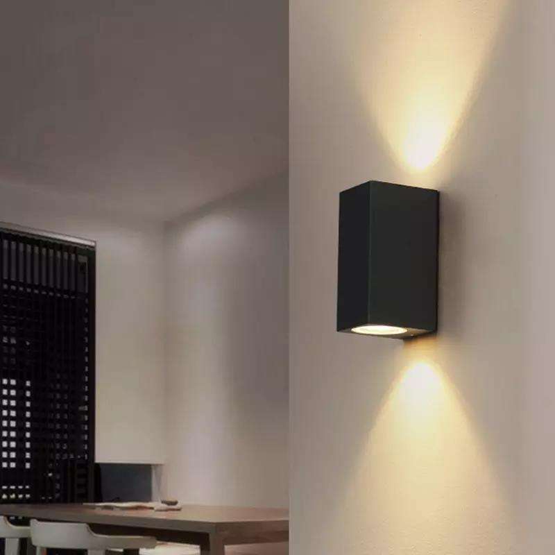 12W carré Double tête étanche applique murale Unique nuit lampe IP65 étanche applique pour jardin cour décoration