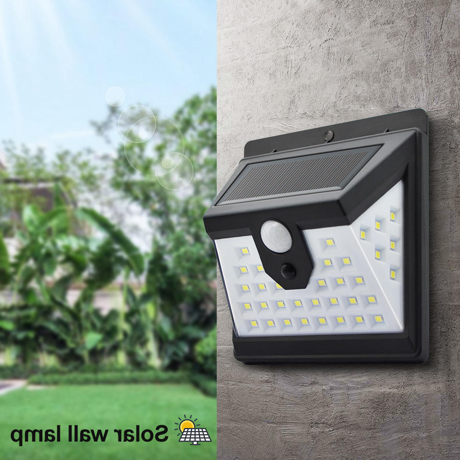 Lampe extérieure de secours de lumière de capteur de mouvement fixée au mur de 40 led Lumière solaire menée, applique murale solaire, lampe solaire menée