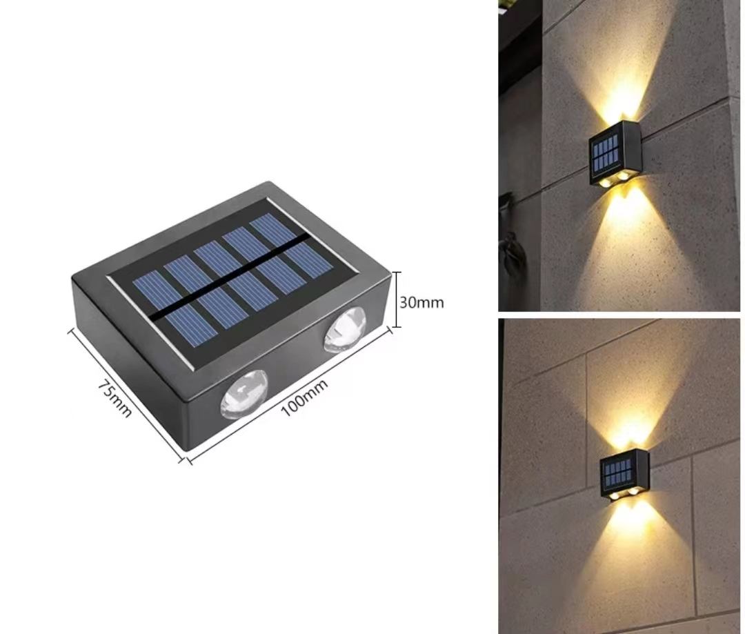 4LED haut et bas applique murale solaire décoration extérieure jardin cour maison applique murale étanche lumière solaire jardin