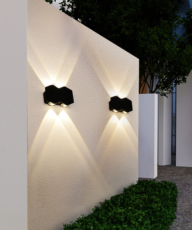 4W 6W 8W nouvelle coque noire coque blanche IP65 étanche extérieur LED applique murale haut et bas lumières murales