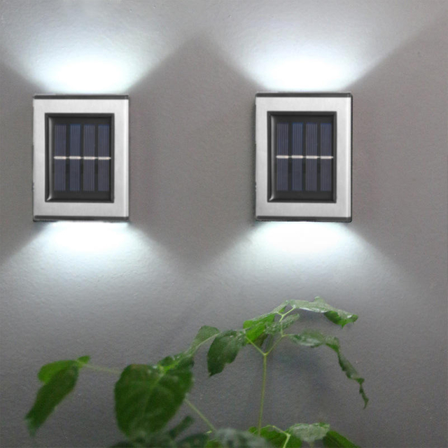 Lampe solaire 2LED IP65 lampe d'extérieur étanche applique de cour pour la décoration de villa de jardin