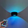 Applique murale circulaire 5W RVB avec contrôleur pour la décoration intérieure illumine les lumières Applique murale LED noire / blanche vers le haut et vers le bas