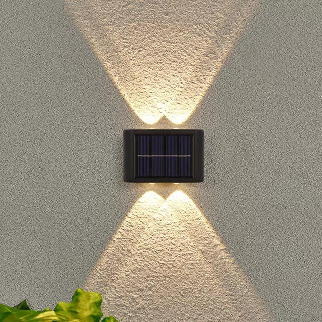  Applique murale solaire haut et bas décoration extérieure jardin cour maison applique murale étanche lumineuse extérieure