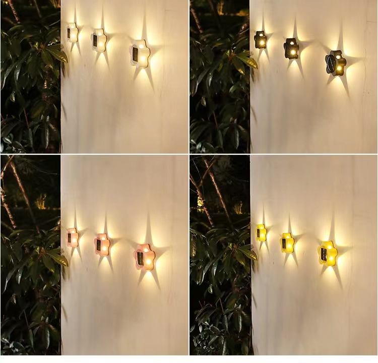 Applique Solaire Extérieure Étanche Ménage Jardin Terrasse Balcon, Atmosphère Décoration Fleur De Prunier Veilleuse