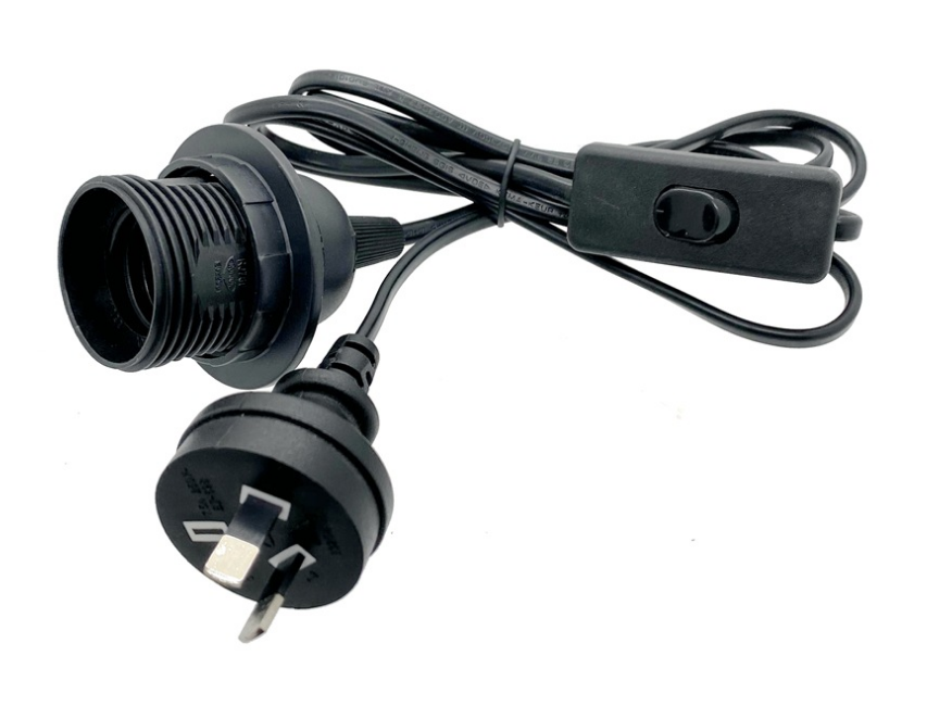 Support de lampe cordon E27 Base ampoule douille pendentif lumière tissu métal personnalisé PVC interrupteur Style câble prise plastique gradateur vis 