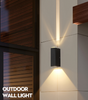 6W moderne Led noir coquille faisceau lumière étanche applique murale extérieure veilleuse haut et bas appliques murales pour la maison