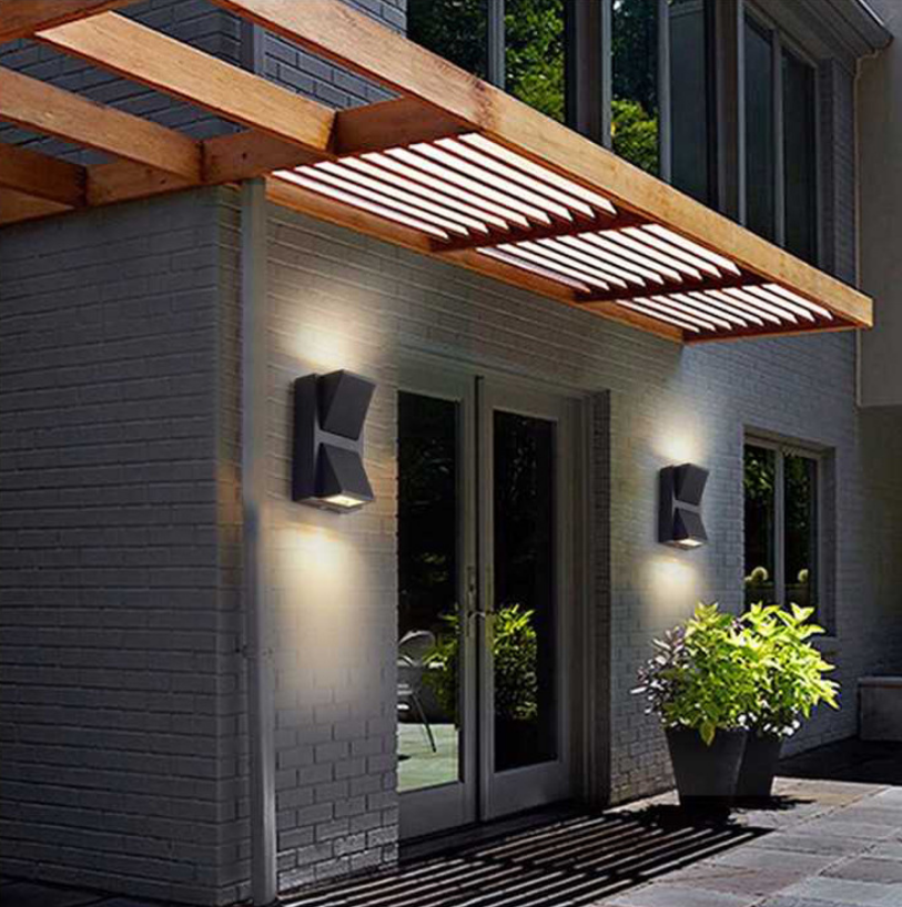 Éclairage extérieur étanche applique murale moderne en aluminium haut et bas Led applique murale extérieur jardin cour porche lumière