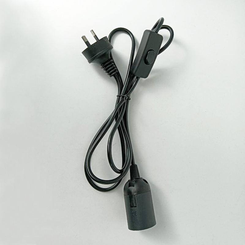 1.8M EU gradateur cordon d'alimentation câble E27 socles de lampe prise ronde avec interrupteur fil pour lustre E14 porte-ampoule lampe 220V 110V