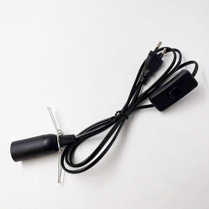 E14 douille de base support de lampe suspension européenne avec interrupteur marche/arrêt prise ue extension de fil vintage e14 base d'ampoule