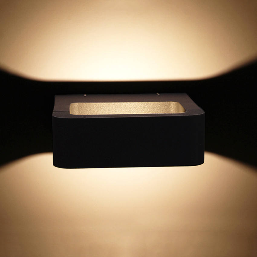 LED porche lumière étanche extérieur 6W 12W noir aluminium applique jardin cour couloir balcon applique lumière AC110V/220V