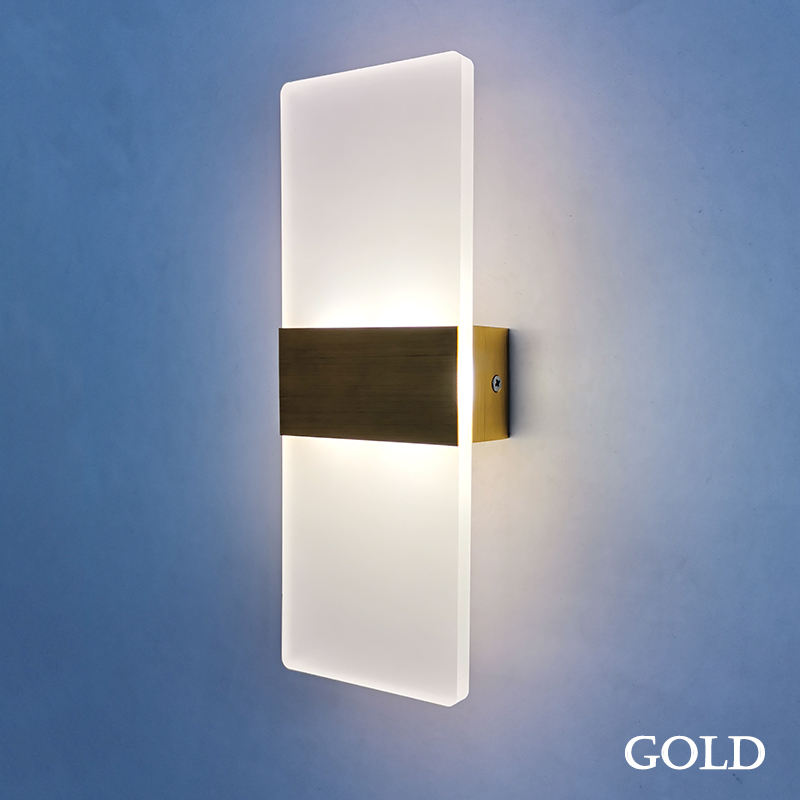 6W Acrylique Applique Ronde Acrylique Applique Rectangulaire Acrylique Applique LED Appliques Murales Lampe pour Salon Chambre Hôtel Restaurant Éclairage