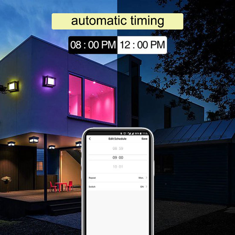 Applique Hagood RGBW LED-Wandleuchte Applique extérieure de haute qualité Wifi Lampe murale étanche à changement de couleur par lampe d'application intelligente bon