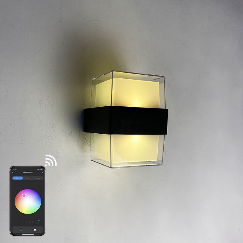 Mur led extérieur IP65 Tuya graffiti smart APP contrôle coloré gradation étanche applique murale extérieure lumière moderne extérieure