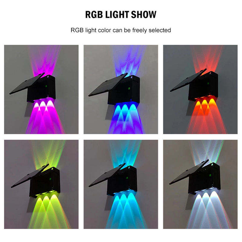 Lumière solaire fixée au mur imperméable à l'eau actionnée solaire extérieure de barrière lumineuse élevée de LED pour la lumière solaire de mur de sécurité de jardin