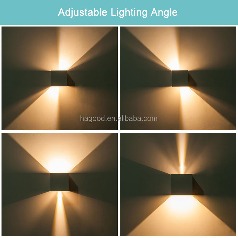 Style industriel 12W AC85-265V Étanche IP65 Faisceau Réglable En Aluminium Extérieur LED Cube Étanche Applique Murale