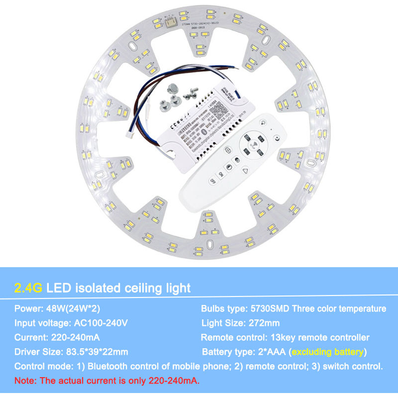 Surface de Source lumineuse de remplacement intelligente 2.4G pour plafond de lustre télécommandé led vers le bas contrôleur de plafonnier
