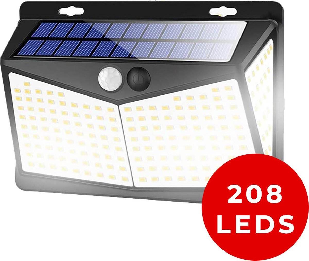 Lampe Solaire Extérieure Avec Capteur De Mouvement Applique Solaire 208 LED Éclairage De Jardin Étanche Avec Capteur Pour L'extérieur