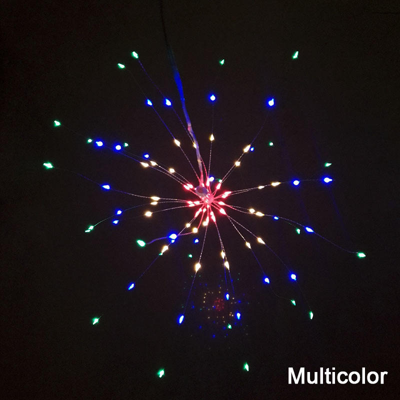 Feux d'artifice en plein air fil de cuivre LED chaîne 100leds étanche guirlande lumineuse de Noël suspendu décoration lumières alimenté par batterie