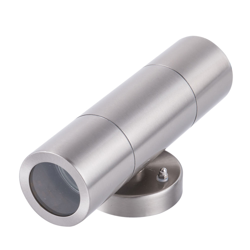 Applique murale LED étanche extérieure en acier inoxydable haut et bas avec ampoule GU10