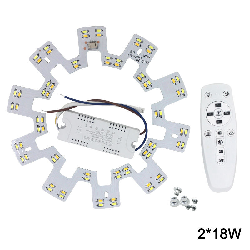 Lustre de plafond intelligent 2.4G LED 5730 Surface de source lumineuse de remplacement de puce SMD avec télécommande pour la cuisine du salon