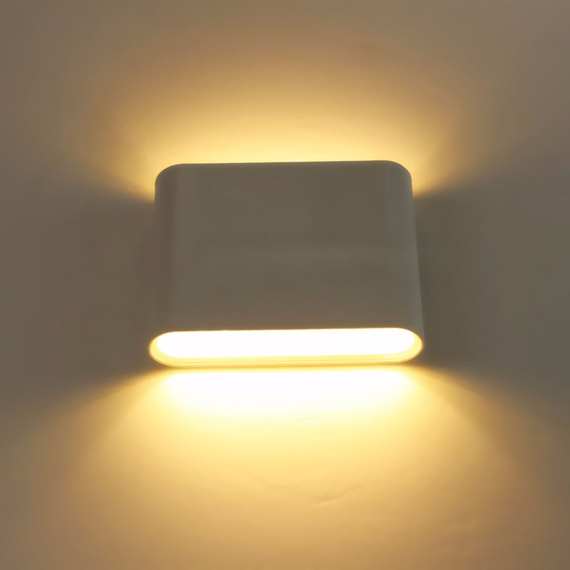 Lampe murale bien conçue carrée 6W haut et bas lumière extérieure Led avec éclairage étanche prix de gros d'usine