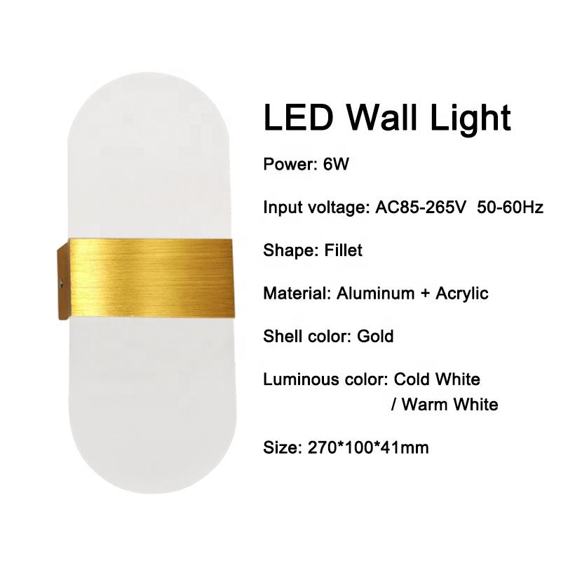 6W Moderne Simplicité 6W LED En Aluminium Éclairage Applique Murale Pour Intérieur Bar Hôtel Couloir Décor À La Maison LED Mur Lampe